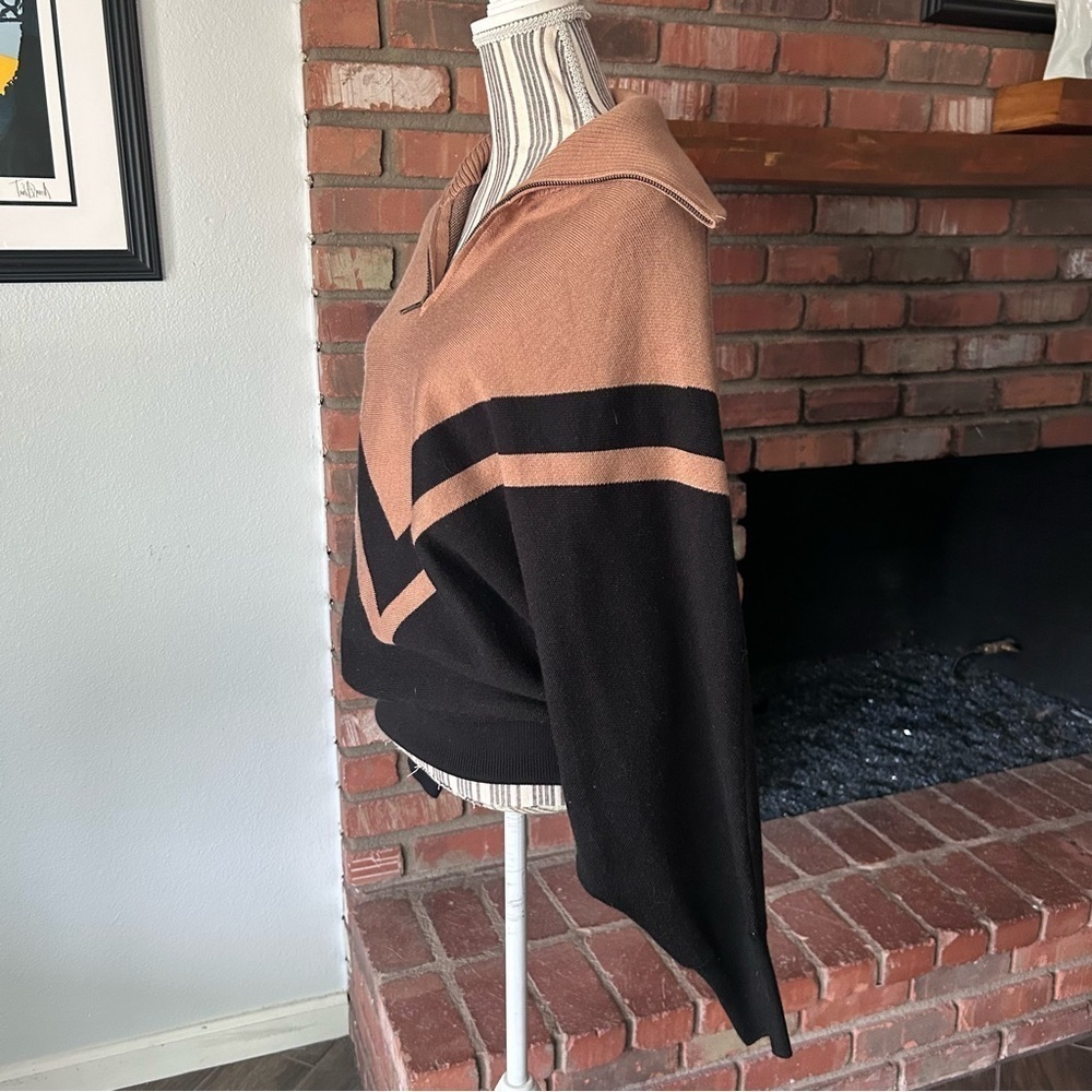 NWT SER.O.YA Abi Oversized Pullover Sweater Brown Black Sz XXS - Picture 8 of 12